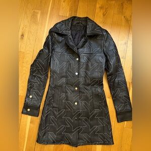 Helmut Lang 100% Leather Jacket with Houndstooth Stitch Detail - size S - RARE